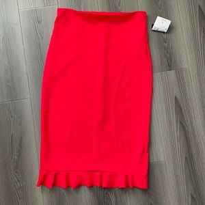 NWT Forever 21 Red ruffle midi skirt
